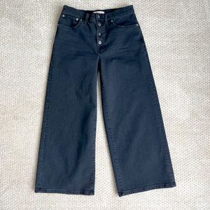 Madewell Wide Leg Crop Black Jean